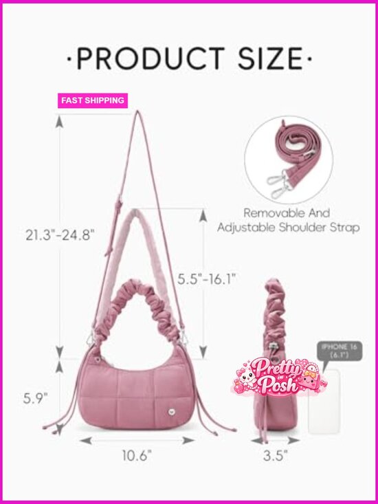 Aura - Quilted Nylon Puffer Crossbody – A Little Bird Boutique Small Quilted Nylon Puffer Shoulder Crossbody Bag